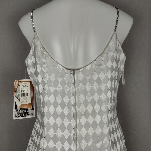 Jessica McClintock Gunne Sax Harlequin Formal Dress Vintage 90s Sz 13/14 Flawed - Picture 12 of 16